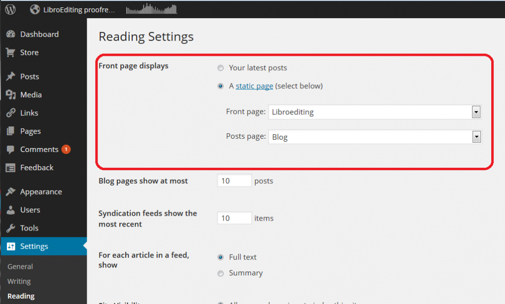 how-to-set-homepage-and-wordpress-static-front-page-in-wordpress