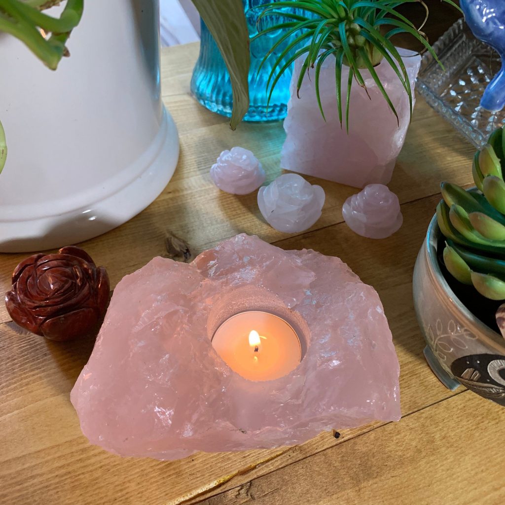 Rose Quartz 5 Best Natural Crystals as Candle Holders